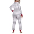 thumbnail image 4 of KelaJuan Christmas Pajamas for Family Cute Elk Print Long Sleeve Striped Tops + Trousers Set Winter Sleepwear, 4 of 6