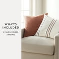 thumbnail image 3 of Noble Linens 2-Pack Decor Throw Pillows Terracotta Yarn-Dyed Framed Stripe and Solid, 3 of 4