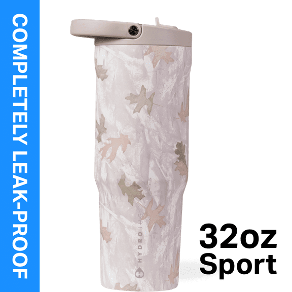 HydroJug Sport 32 oz Stainless Steel Water Bottle with Flip Straw, Insulated Leak-Proof Tumbler for Gym & Outdoor - Camo