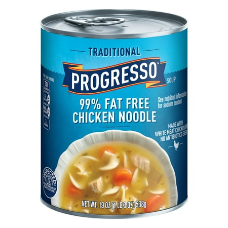 (8 Pack) Progresso Soup Traditional 99% Fat Free Chicken Noodle Soup 19 oz