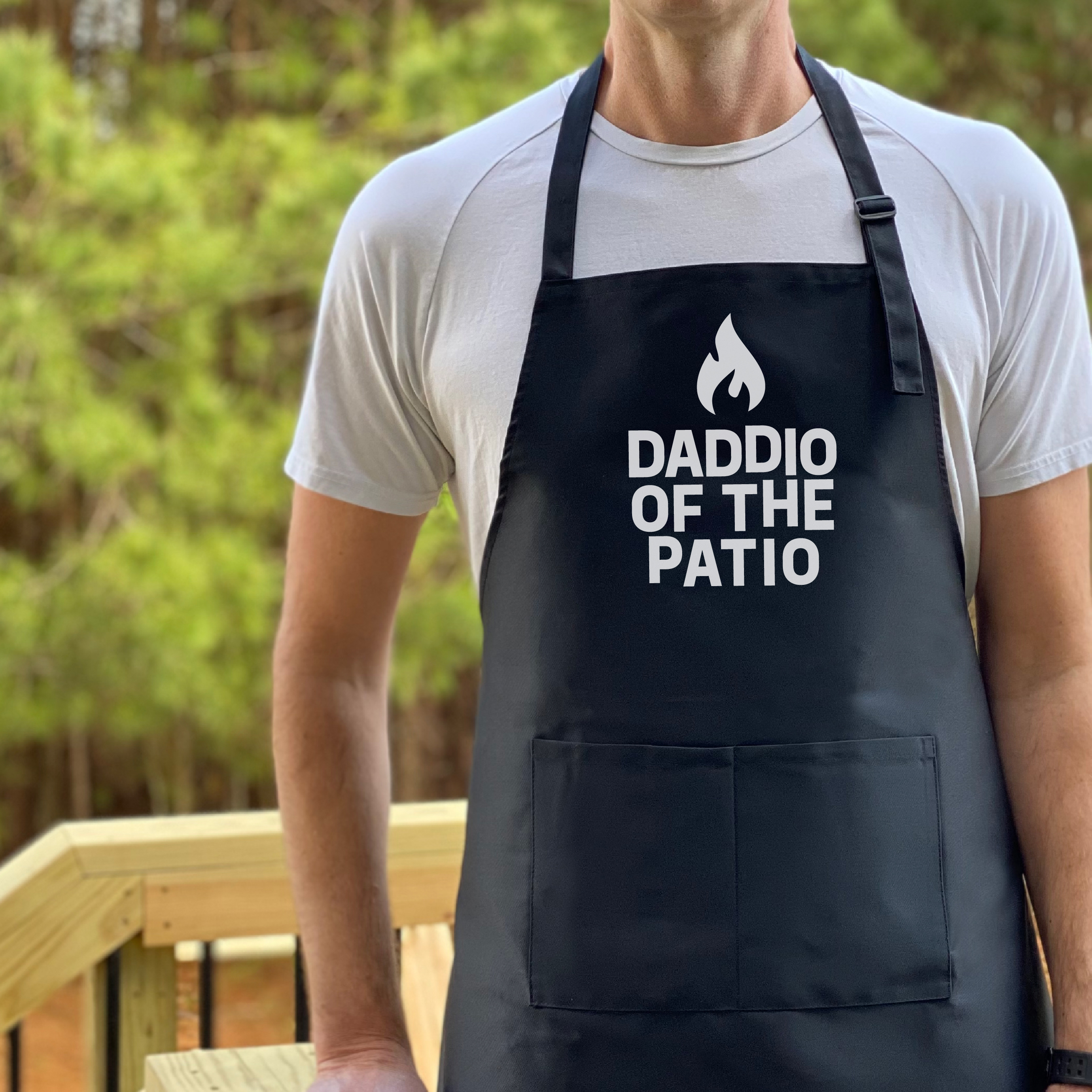 GuyAprons Daddio Of The Patio Apron, Funny Apron for Men, BBQ Grill Apron, Funny Apron for Dad