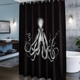 thumbnail image 6 of Octopus Shower Curtain, Black and White Beach Summer Waterproof Shower Curtain Set with 12 Hooks Lightweight Bath Curtains Fabric Bathroom Decor 36x72 Inches, 6 of 9