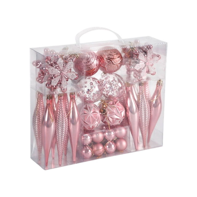 Juego de 40 bolas decorativas navideñas Perfecl Rosa