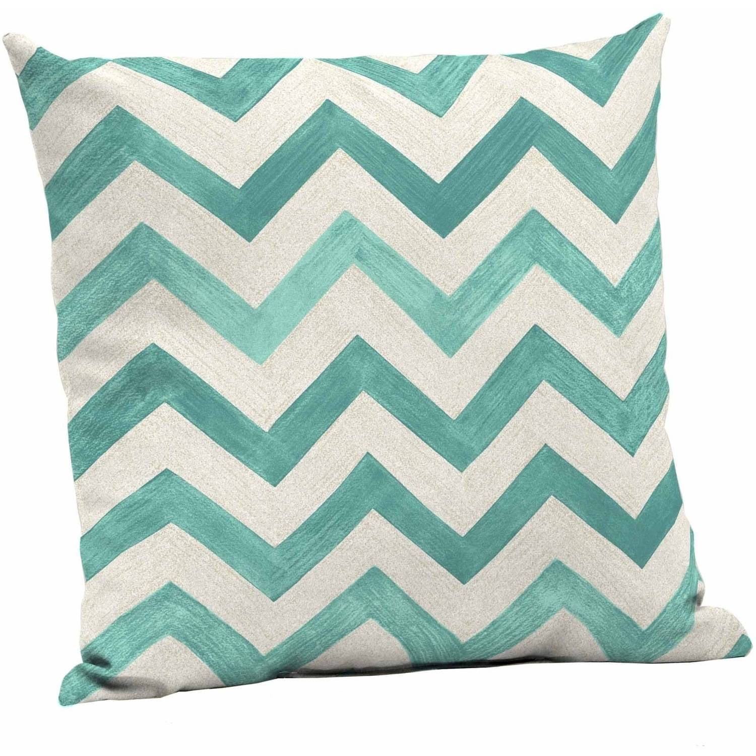 Mainstays Teal Chevron 24" x 24" Outdoor Patio Deep Seat Pillow Back