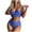 Blue, variant on Women's Two Piece Swimsuit Set Plaid Print Push Up Bra with Panties Slim Fit Bikini for Beach Vacation,Black,L