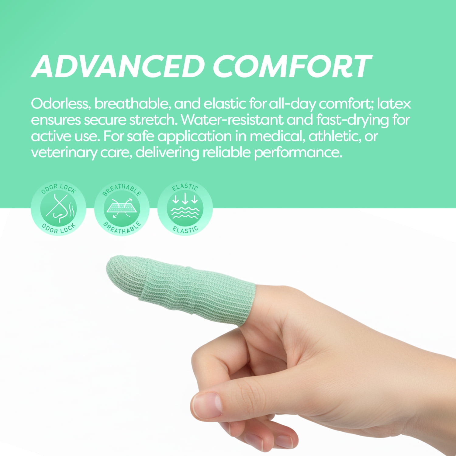 Dynarex Sensi-Wrap Self-Adhesive Bandages, 30-Pack, 1" x 5 yards, Green, Latex-Free, Colored Elastic Cohesive Athletic Tape, Tattoo Grip & Vet Wrap