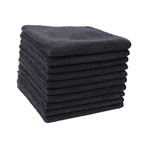 7x paño de limpieza de microfibra trapo de limpieza de ventanas, suave, paños de cocina, toalla de limpieza reutilizable, paño de cocina para lavar Negro
