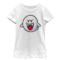 Girl's Nintendo Mario Boo Ghost Smile Graphic Tee White X Small