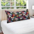 thumbnail image 5 of GZHJMY Skull and Flowers Body Pillow Cover with Zipper,Soft and Cozy Fuzzy Fleece Body Pillow Case Cover 21 x 54 in,Plush Long Body Pillow Pillowcase for Fall and Winter Home Decor, 5 of 7