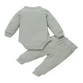 thumbnail image 2 of Baby Girls Solid Color Romper and Elastic Waist Pants Clothes Set, 2 of 7