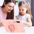 thumbnail image 7 of Case for Samsung Galaxy Tab S10 Plus/ S9 FE Plus/ S9 Plus 12.4 inch with Butterfly Stand, Shockproof Protective Tablet Cover with Pencil Holder Shoulder Strap for Kids Girls, Pink, 7 of 7