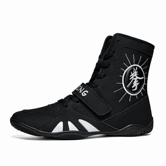 New Arrival Men'S Plus Size High-Top Professional Training Anti-Slip Cushioned Wrestling Shoes Durable Boxing Shoes