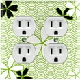 thumbnail image 1 of Metal Light Switch Plate Cover Japanese Flower Pattern Green Wallpaper FLW039, 1 of 13