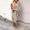 Blue, variant on Women's Summer Dress One Shoulder Printed Loose Half Slitted Hem Sleeve Dresses
