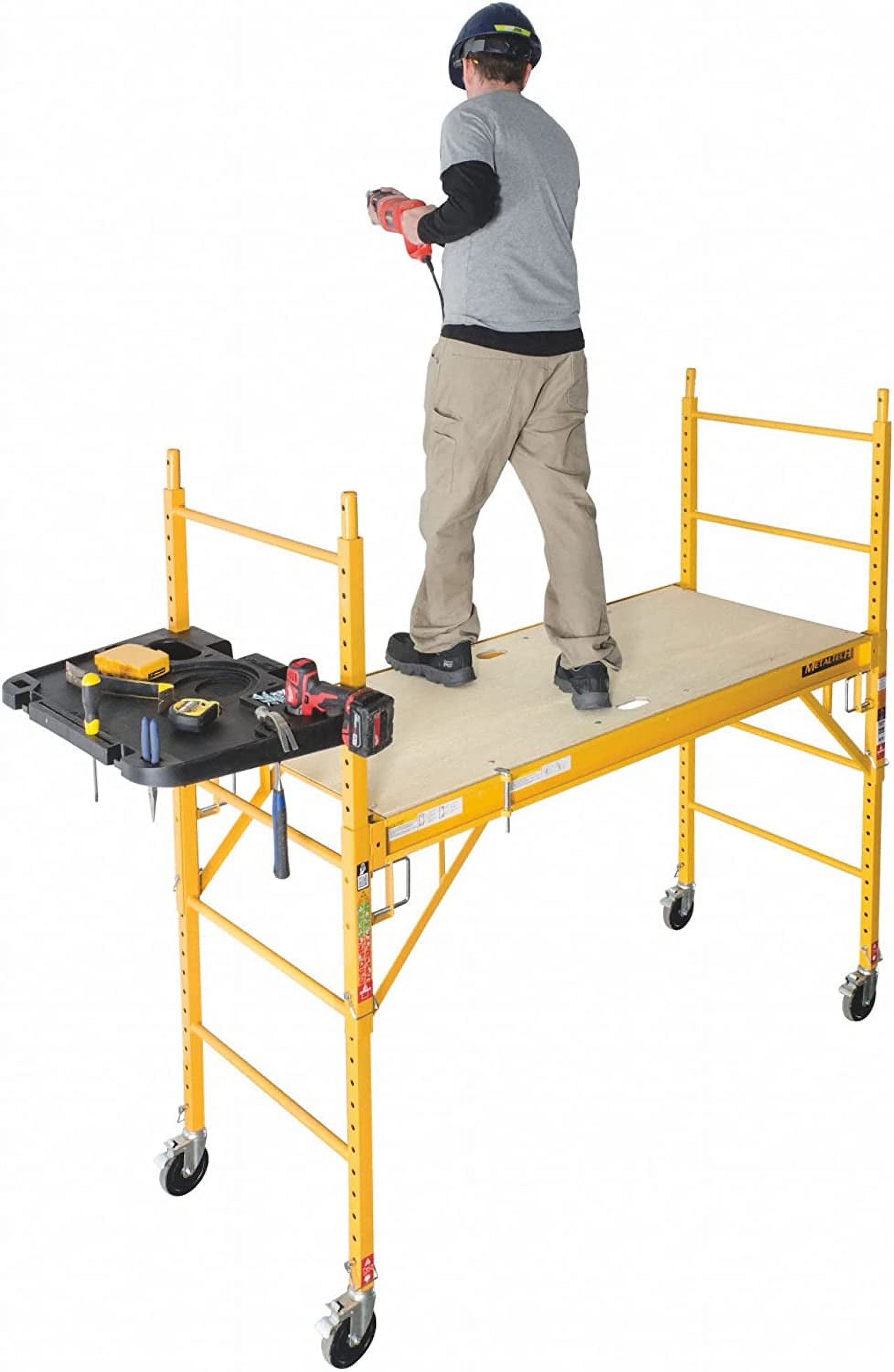 MetalTech 6 Foot Portable Jobsite Series Baker Scaffolding with Locking Wheels - image 3 of 7