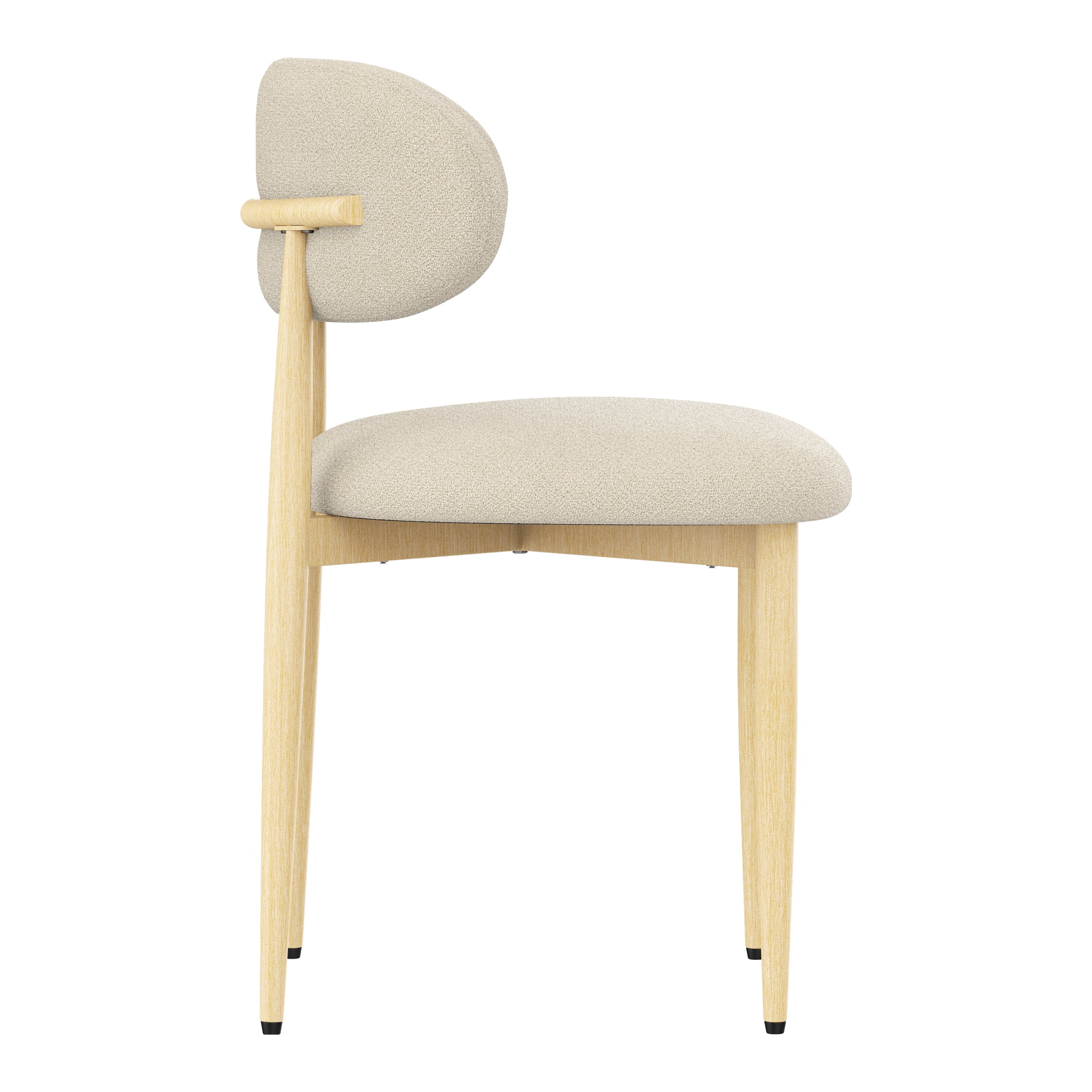 Dining Chairs Set Of 2, Lamb Wool Fabric Cushioned Dining Chair, Carbon Steel Chair Leg Bracket With Wooden Veneer, Suitable For Commercial And Family Restaurants