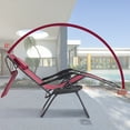 thumbnail image 2 of Gymax Folding Recliner Zero Gravity Lounge Chair W/ Shade Canopy Cup Holder Wine, 2 of 10