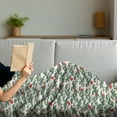 thumbnail image 3 of Ethnic Soft Flannel Fleece Blanket, Japanese Pattern of Bonsai and Sun Oriental Cultural Elements of Asia, Cozy Plush for Indoor and Outdoor Use, 70" x 90", Army Green and Vermilion, by Ambesonne, 3 of 5