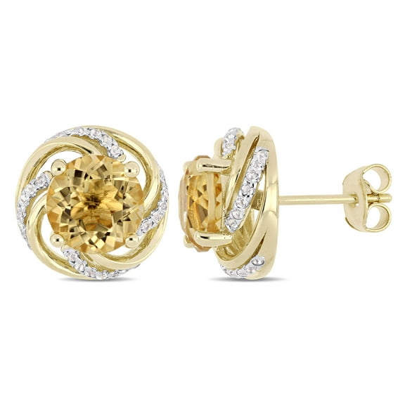 Everly Women's Citrine and Topaz Yellow Gold Plated Earrings