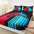 thumbnail image 3 of Manfei Gamer Gaming Twin Sheet Sets,Modern Gamepad Twin Fitted Sheet,Blue Red Black Flat Sheet For Teens,Breathable Home Decor,3pcs, 3 of 7