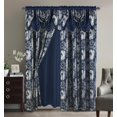 thumbnail image 1 of Juego de 2 paneles Curtain GLORY RUGS Jacquard de lujo para ventanas, color azul marino, 1 of 5