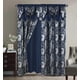thumbnail image 1 of Juego de 2 paneles Curtain GLORY RUGS Jacquard de lujo para ventanas, color azul marino, 1 of 5