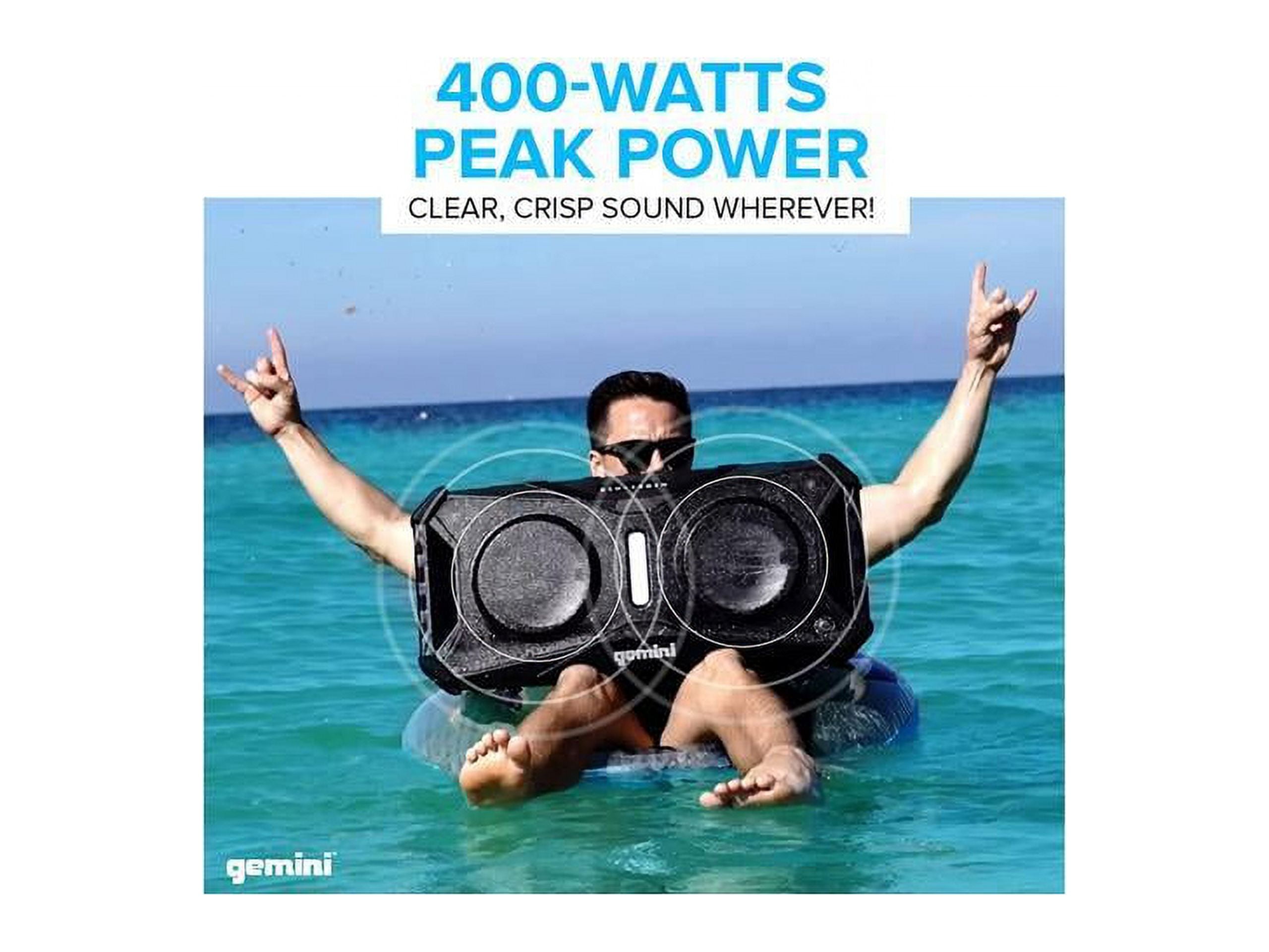 Gemini SOSP-8BLKGR SoundSplash Floating Dual 8" Bluetooth Speaker w/ LED Party Lighting