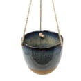 thumbnail image 2 of Benzara BM189428 Two Tone Ceramic Bowl Planter with Hanging Rope Handle, Blue & Brown - 5.75 x 6.75 x 6.75 in., 2 of 2