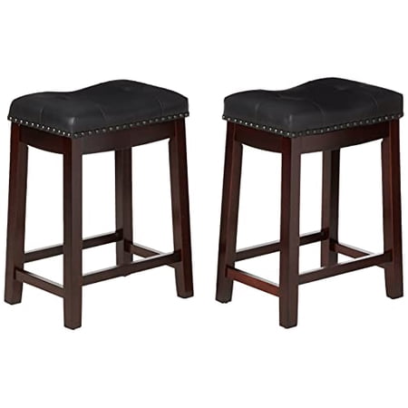 Angel Line Cambridge Padded Saddle Stool with Cushion, 24", Espresso ...