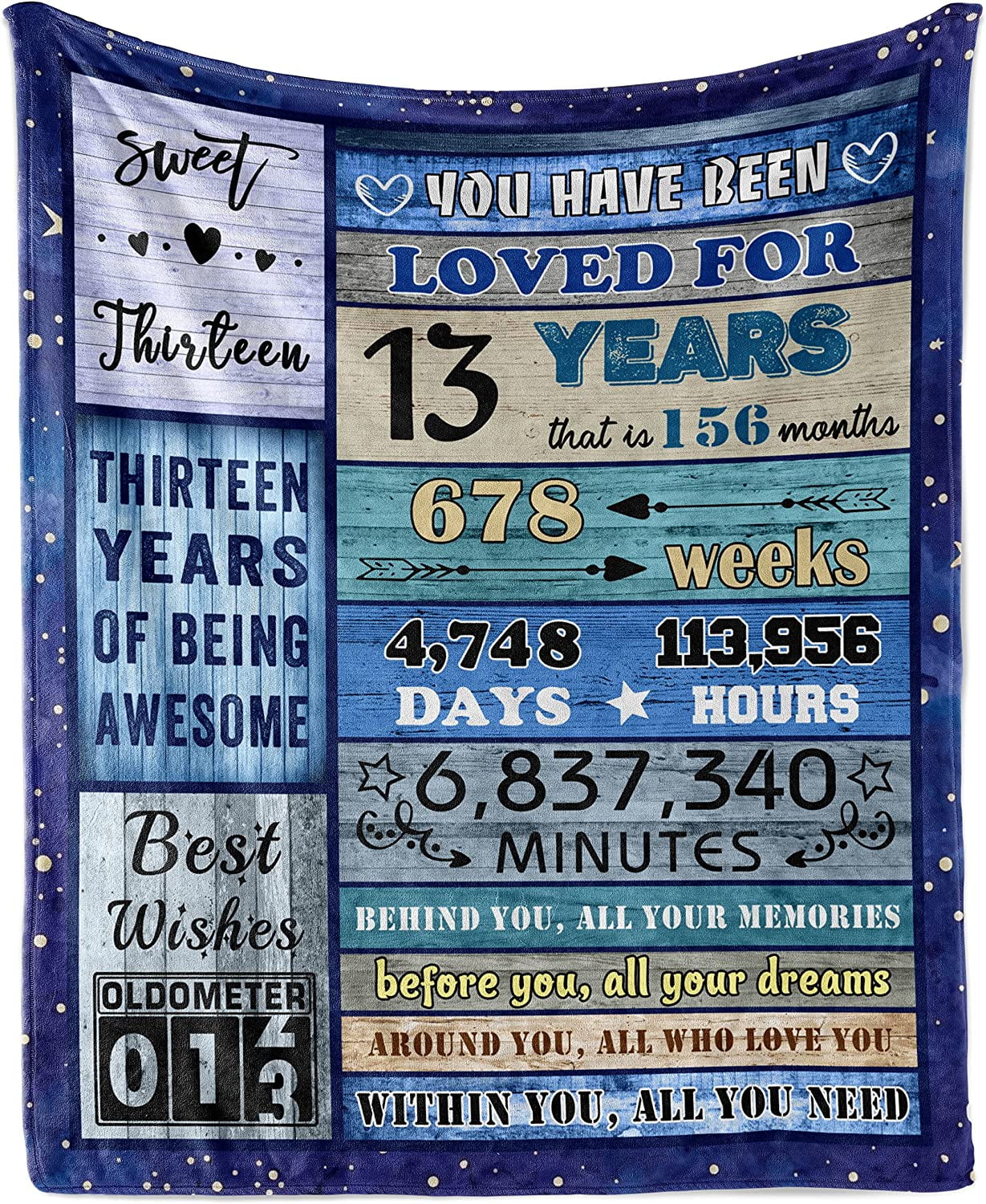 13th Birthday Gifts for Girls Boys Blanket 50"X40", 13 Year Old Girl