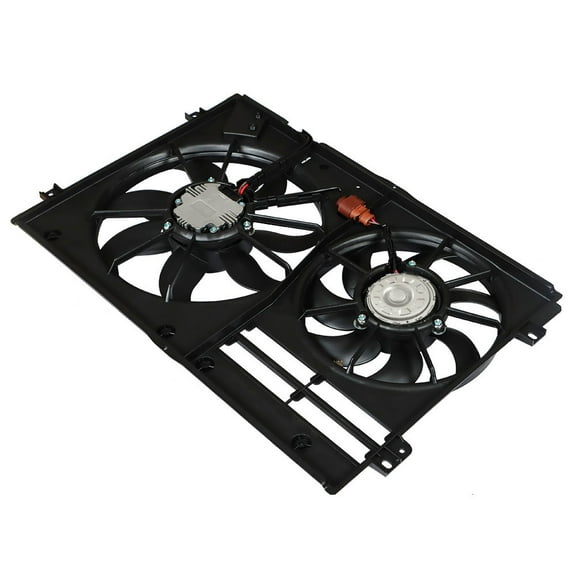Car Dual Radiator Cooling Fan Fit for 2005-2015 Volkswagen Jetta Passat 1.8L 1.9L 2.0L 2.5L 3.2L 3.6L, 2005-2017 Audi A3 TT Quattro