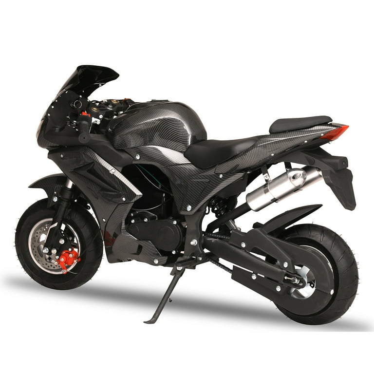 Fairnull Mini Motorcycle,Hydraulic Shock Absorption-Dual Headlights-Front Rear Disc Brakes Gas Power Pocket Motorbike