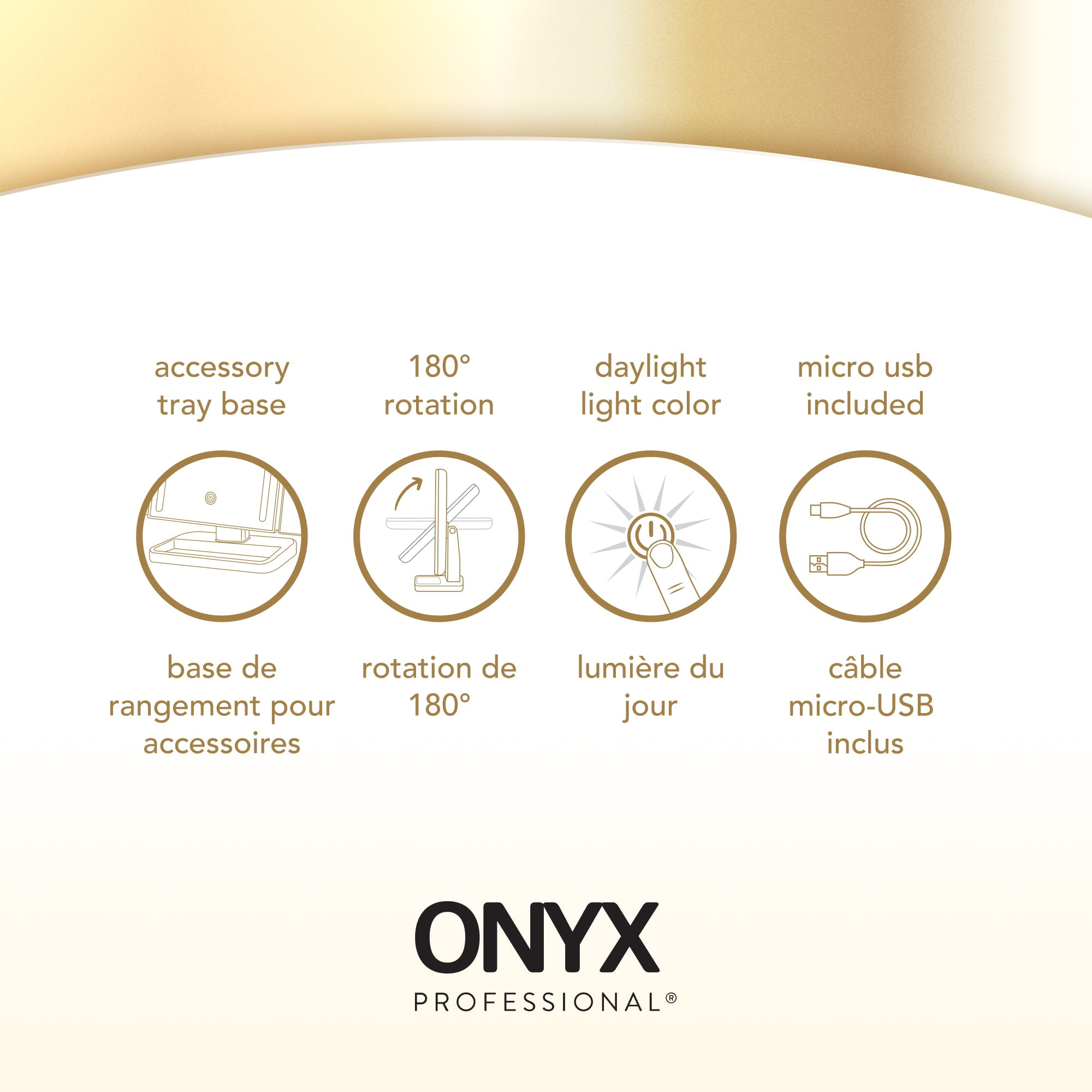 Glam up LED Trifold Mirror, Silver