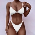 thumbnail image 2 of Fesfesfes Bikinis for Women Scoop Neck Swimsuit Fashion Solid Color Comfortable Loose Sleeveless Swimsuit Top Blouse Casual On Sale, 2 of 8