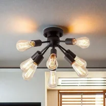 Mount Sputnik Ceiling Light with 8 Lights, Modern Antique Black Sputnik Industrial Ceiling Lamp