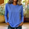 thumbnail image 6 of Yutgune Women's Striped T-Shirt Long Sleeve Crew Neck Stretch Plus Size Pullover Everyday Casual Top, 6 of 6