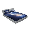thumbnail image 2 of Ambesonne Galaxy Fitted Sheet & Pillow Sham Set, Immense Space Hole View, Queen, Navy Blue, 2 of 2