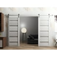 thumbnail image 2 of Sliding Closet Bypass Doors 36 x 80 inches | Quadro 4111 Matte Black | Sturdy Rails Moldings Trims Hardware Set | Wood Solid Bedroom Wardrobe Doors, 2 of 5