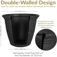 thumbnail image 6 of 24-Inch Anjelica Large Plastic Pot for Plants - Outdoor Double-Walled Large Plastic Planter with Drillable Drainage Holes - Matte Black, 6 of 9