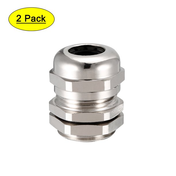 Uxcell M18 Conector de cable de plástico impermeable de 5mm-10mm de diámetro, tuerca de bloqueo ajustable, negro, paquete de 2
