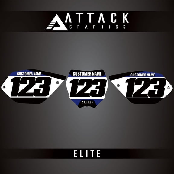 Attack Graphics Elite Number Plate Backgrounds for Yamaha YZ125 2007