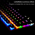 thumbnail image 2 of Teclado para juegos Teclado flotante con cable Teclado ergonómico resistente al agua con sensación mecánica, Teclado retroiluminado con LED arcoíris ultradelgado para escritorio, computadora, PC Xemadio 2033344-1, 2 of 9