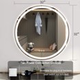 thumbnail image 6 of 32Inch LED Bathroom Mirror Round Anti-Fog Wall Mounted Lighted Vanity Mirror Frameless Dimmable Round Bathroom Vanity Mirror, 6 of 6