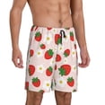 thumbnail image 2 of Wukai Strawberry Floral Men’s Short Pajama Pants With Pockets Soft Sleep Pj Shorts for Men-Large, 2 of 6