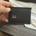 thumbnail image 3 of face mask featuring Bat card holder leather wallet Handmade hand sewn', 3 of 7