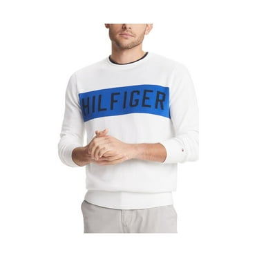 Tommy Hilfiger Mens Cotton Embroidered Crewneck Sweater - Walmart.com