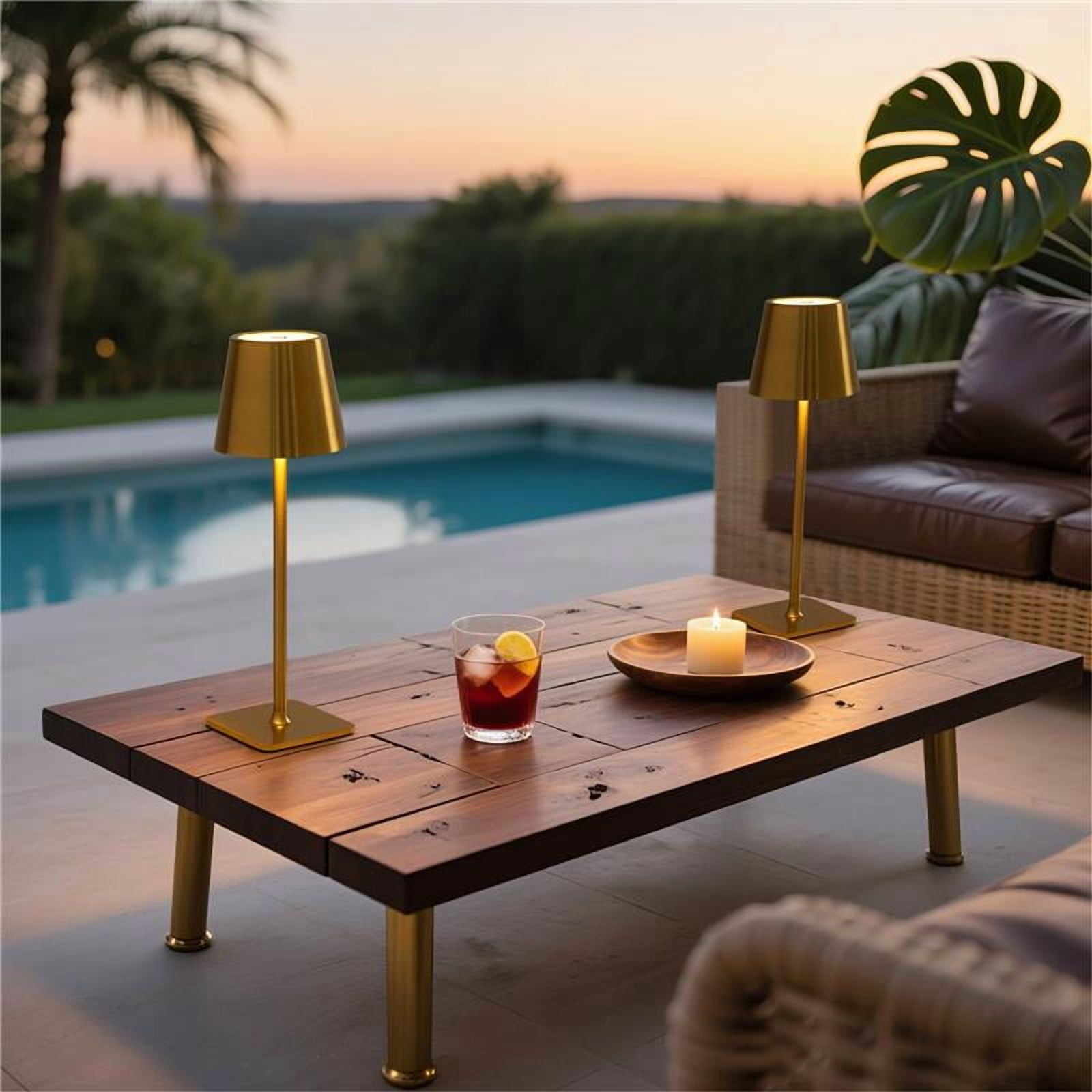 Lot de 2 lampes de table rechargeables de 13" pour intérieur/extérieur Mainstays, or MAINSTAYS DXPK LMPE OR