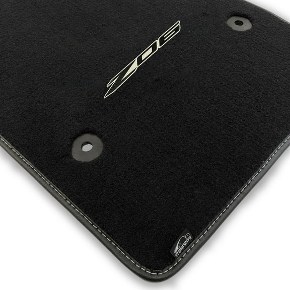 Lloyd Mats LogoMat Custom-Fit 2PC Carpet Floor Mats for 2023-2026 Chevrolet C8 Corvette (No E-RAY), Charcoal