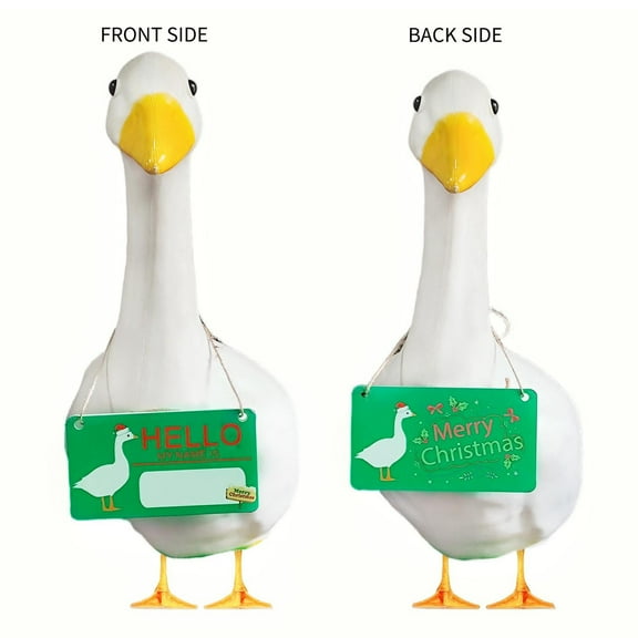 Swiftyle 1-3 PC Porch Goose Decoration with Double-Sided Hanging Tags 23 Inch Grass Geese, Easy to Install, Festive Decor for Halloween Easter Garden Parties Home