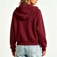 thumbnail image 6 of Hilenly Womens Cropped Zip Up Hoodie Long Sleeve Hooded Sweatshirt Casual Athletic Jacket with Pockets, 6 of 6